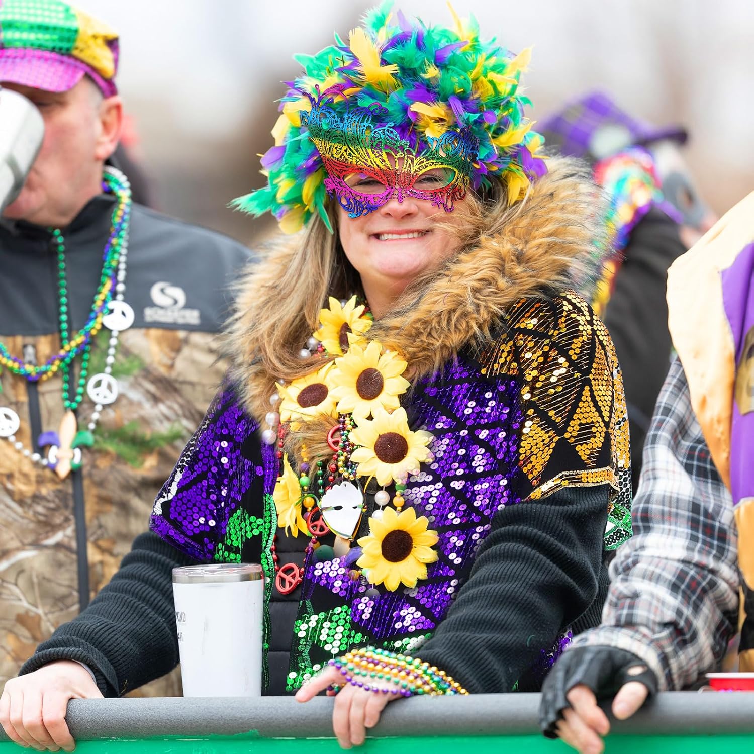 Frienda Mardi Gras Outfit for Women with Masks Mardi Gras Costume Accessories Set Masquerade Party Decorations for Carnival Costume Parade Party - Image 4