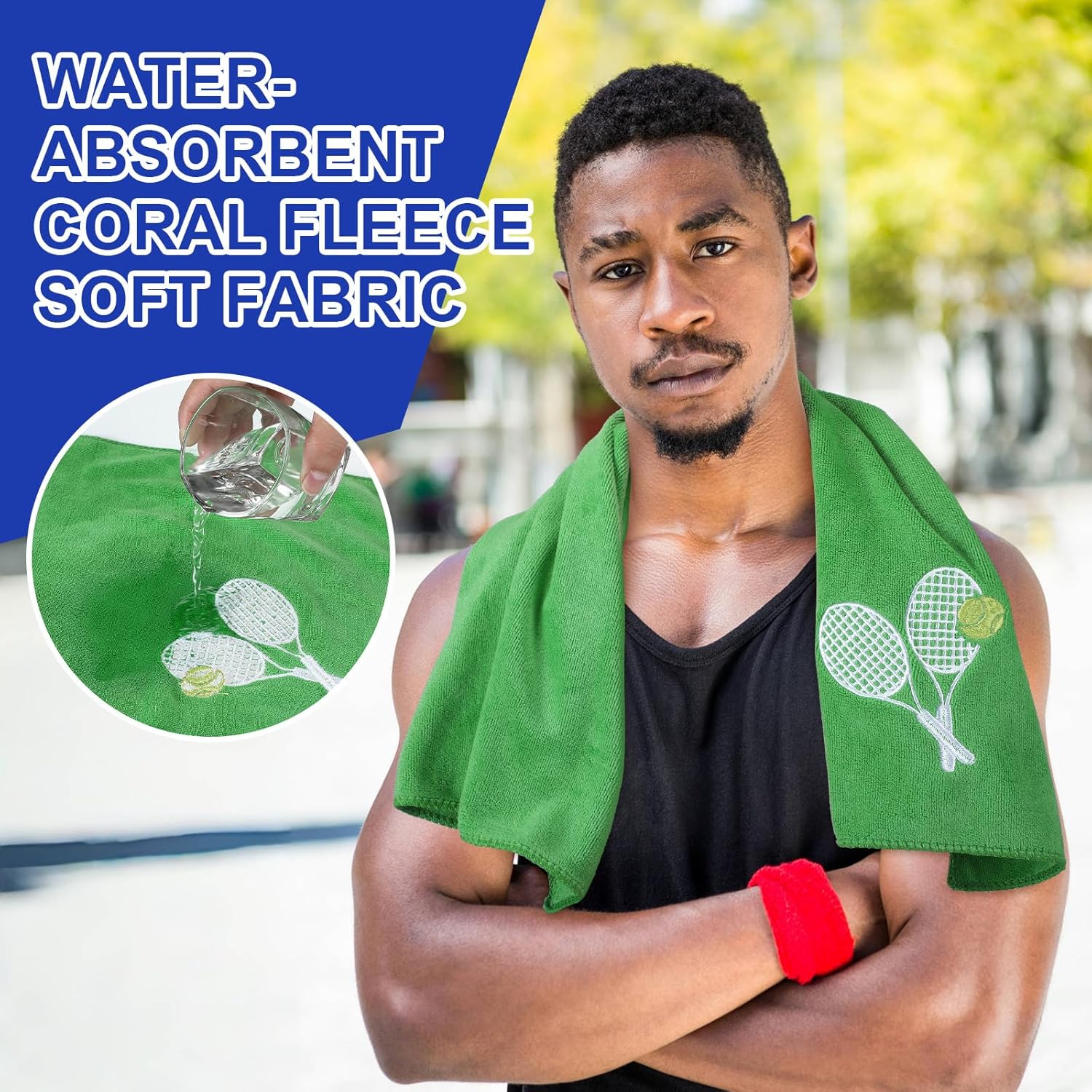 VitalCozy 3 Pcs Tennis Towel Cotton 30x14 Inch Embroidered Sports Towel Funny Tennis for Women Men Sports Player Fitness Accessories - Image 4