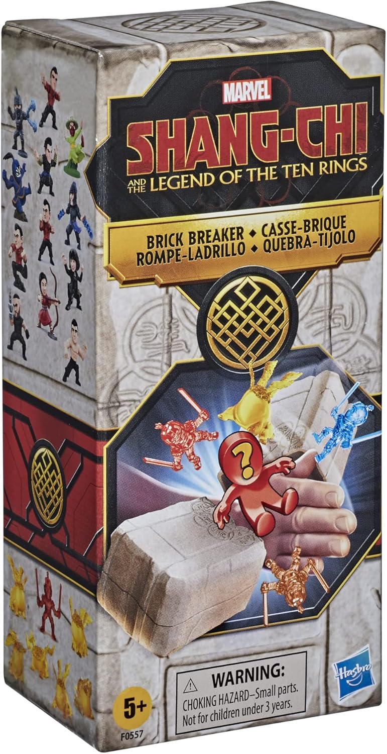 Marvel Superhero Shang-Chi and The Legend of The Ten Rings Brick Breaker, 5 Collectible Mini-Figure Toys in Break-Open Box for Kids Ages 5 and Up
