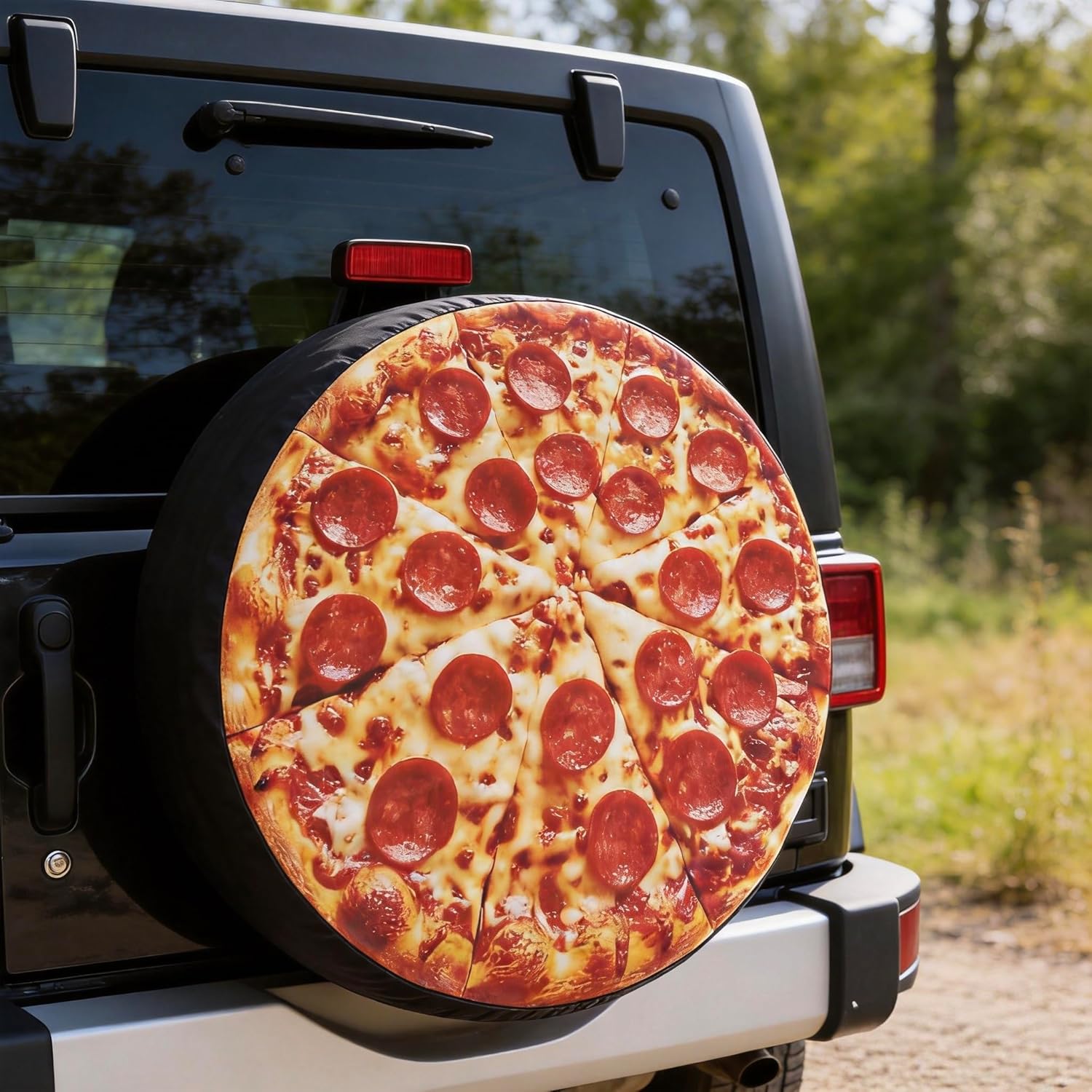 Waterproof Spare Tire Cover for Jeep Wrangler, SUV, Truck, Camper, RV – Heavy Duty Faux Leather, Fits Tire Outer Diameter 31.5"-32.7" (80-83 cm) – Fits 17" Wheels