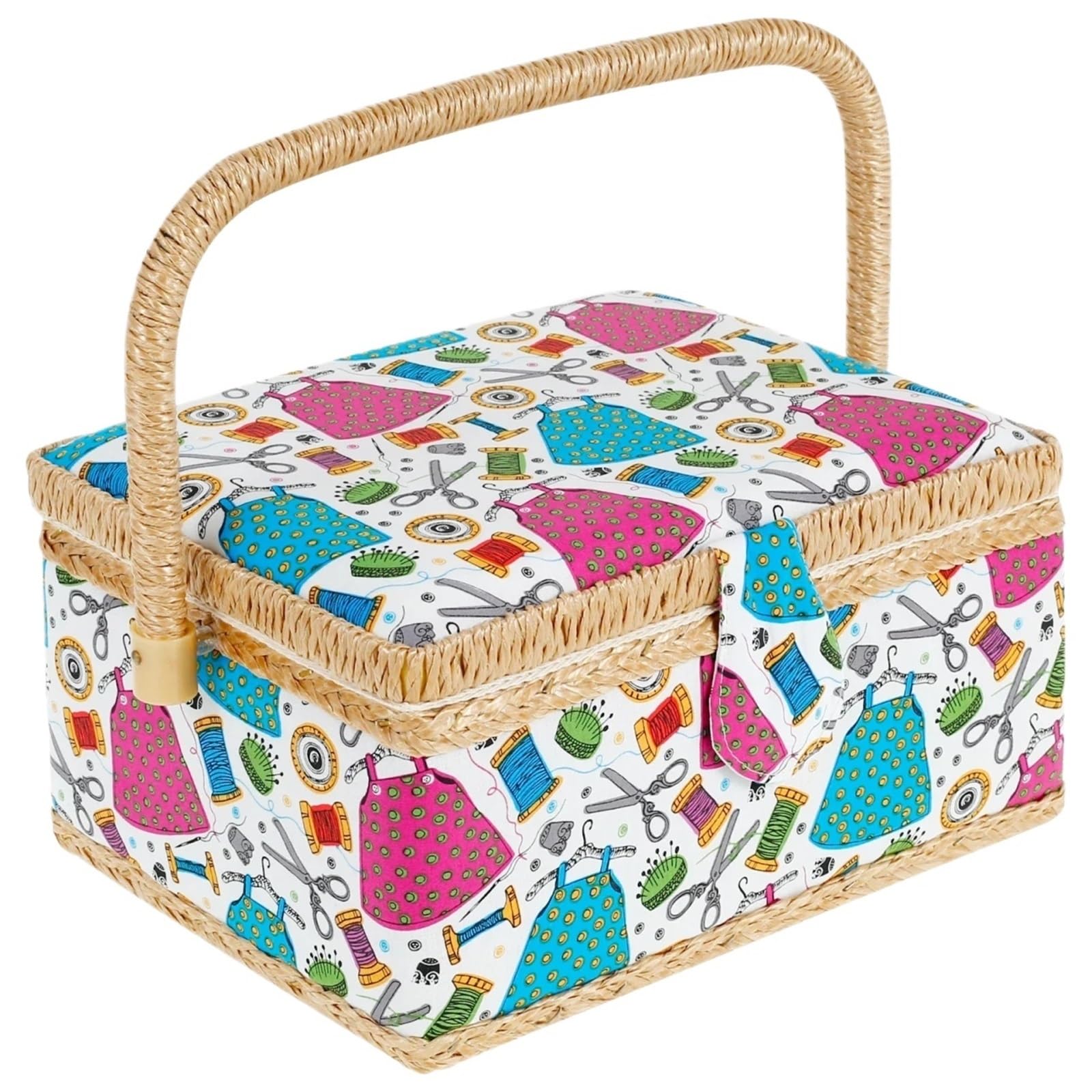Sewing Basket With Removable Tray Practical