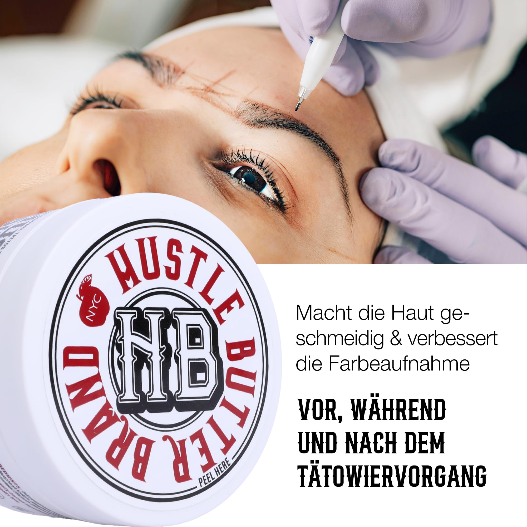 TATTOO HUSTLE BUTTER DELUXE ORIGINAL 2er Pack – 2x150ml vegane Tattoopflegecreme, natürliche Inhaltsstoffe wie Mango-, Papaya- und Sheabutter fördern die Heilung, reduziert Rötungen und Schwellungen