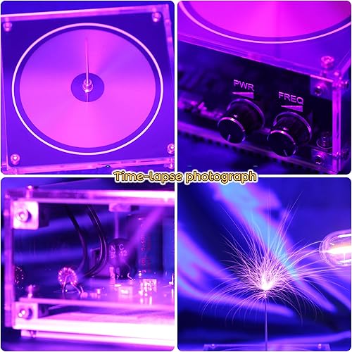 Vista 2 de Joytech Bluetooth Music Tesla Coil Arc Plasma Altavoz Inalámbrico Transmisión Experimento Escritorio Juguete Modelo SSTC SS02