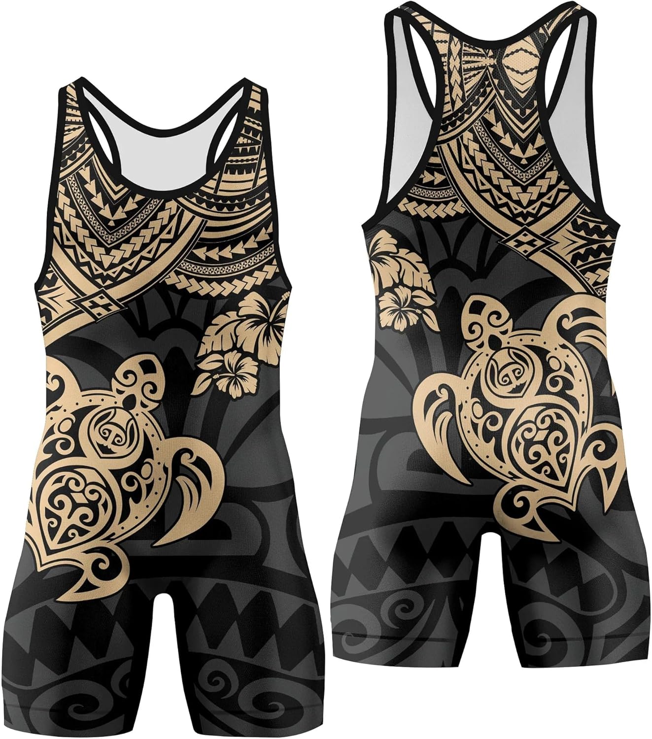 Men’s Polynesian Combat Wrestling Singlet – Performance Grappling Singlet for Training & Competition