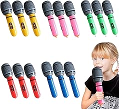 FUIPVGI 15pcs microphones gonflables pour fêtes accessoires de fête, jouets gonflables, jouets gonflables, cadeaux de fête d'anniversaire, performance sur scène