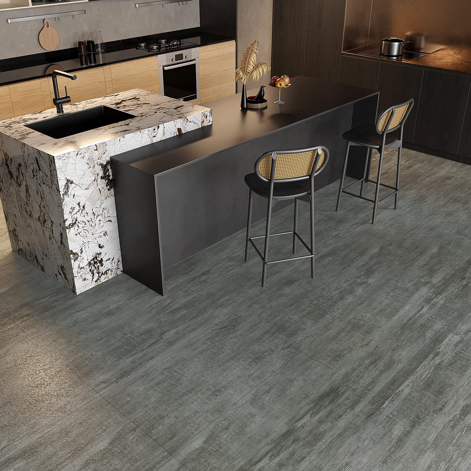 VEELIKE Peel and Stick 12''x12'' White Marble Flooring Tiles - Self Adhesive Wat VEELIKE Peel and Stick 12''x12'' White Marble Flooring Tiles - Self Adhesive Wat
