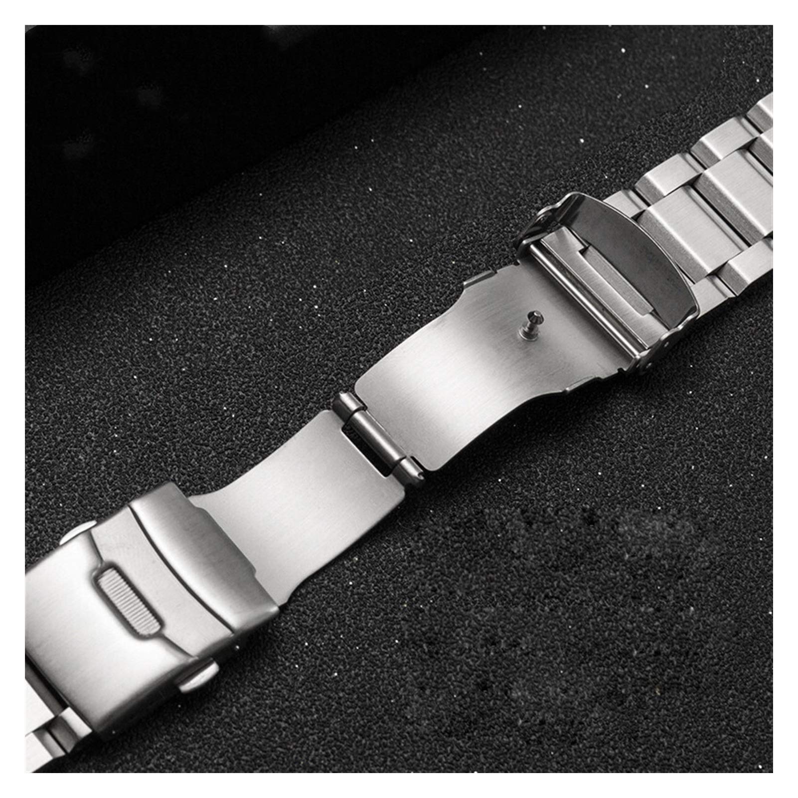 Correa de Reloj, 18 19 20 21 22 mm 23 mm 24 mm 25 mm Correa de Acero Inoxidable sólido Correa de Repuesto con Cierre Plegable de Metal