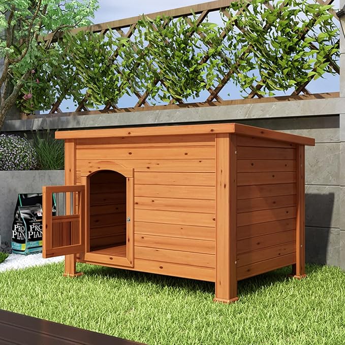 Wooden Dog Houses, Extra Large 53 inch Outdoor Insulated Pet Kennel