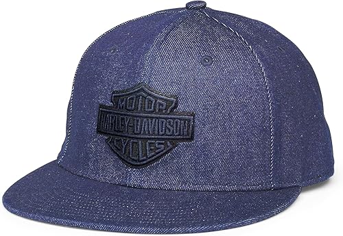 Harley-Davidson Hombre Bar & Shield Denim Snapback, 97643-22VM, Azul