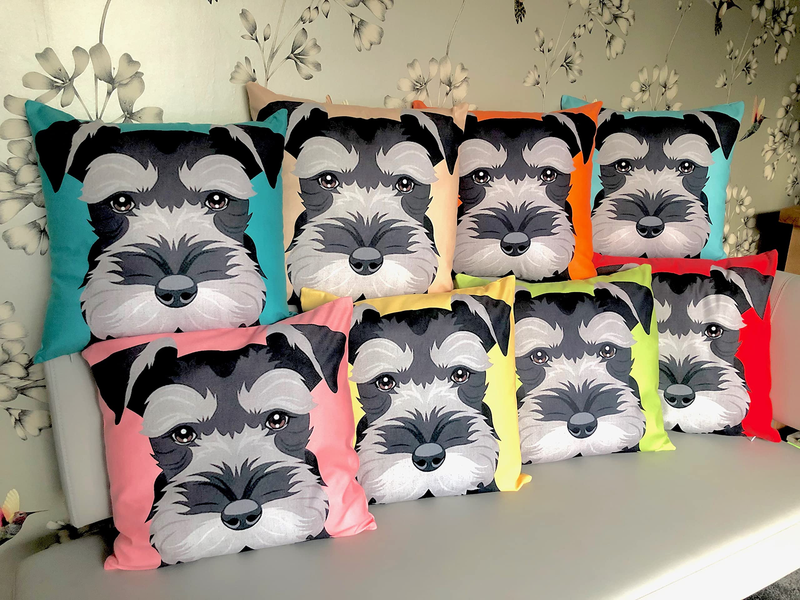 Federa Per Cuscino 45x45 Cm Con Simpatico Schnauzer - Idea Regalo Originale - 2