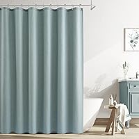 Vista 76 de Naturoom cortina de ducha de 36 pulgadas - cortina de ducha estrecha para espacio pequeño, de medio tamaño, de lino verde ultra gruesa, juego