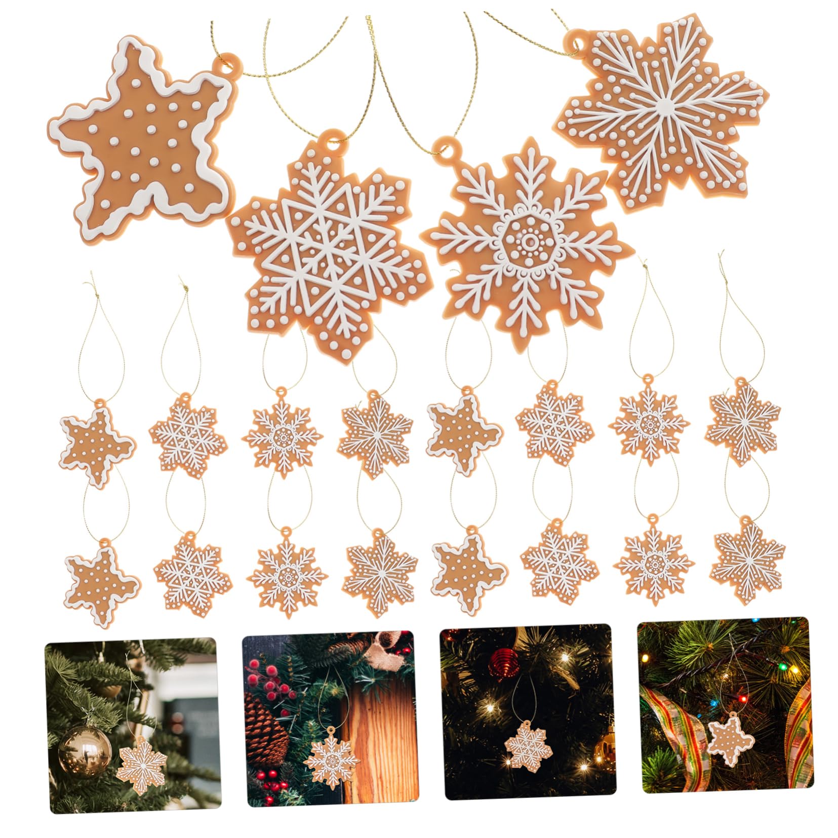 PRETYZOOM 100 STK Schneeflocke-Anhänger Weihnachtsschneeflockenverzierungen dekorative Schneeflocken Weihnachtsdekorationen Christbaumschmuck Süßigkeiten Weihnachtsbaumschmuck PVC