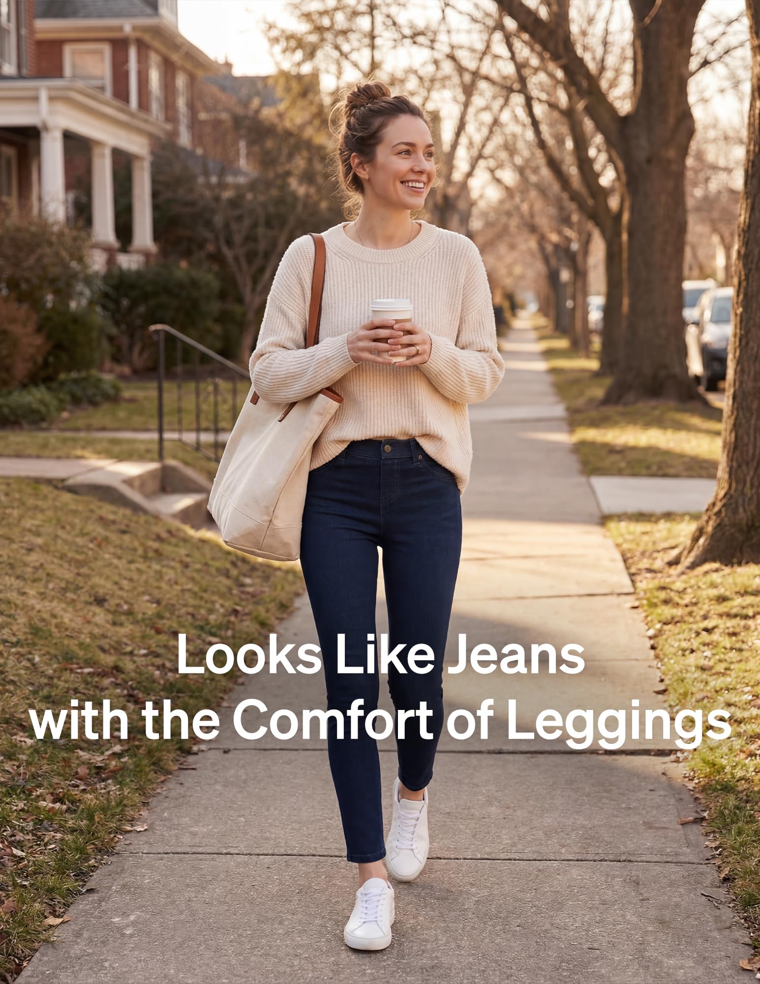HUE Legging Denim Ultra Soft à Taille Haute pour Femme | Legging Chic en Jean pour Femme