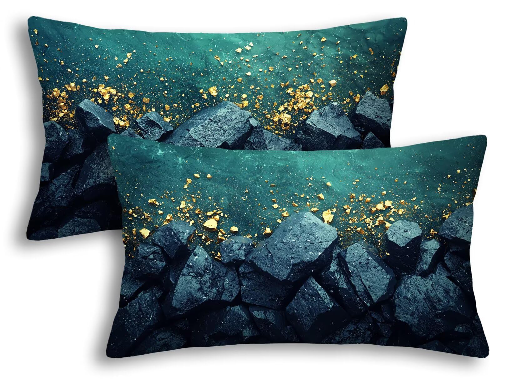 Housse coussin 50x80 velours pour remplacer vos taies rêches par la douceur du turquoise