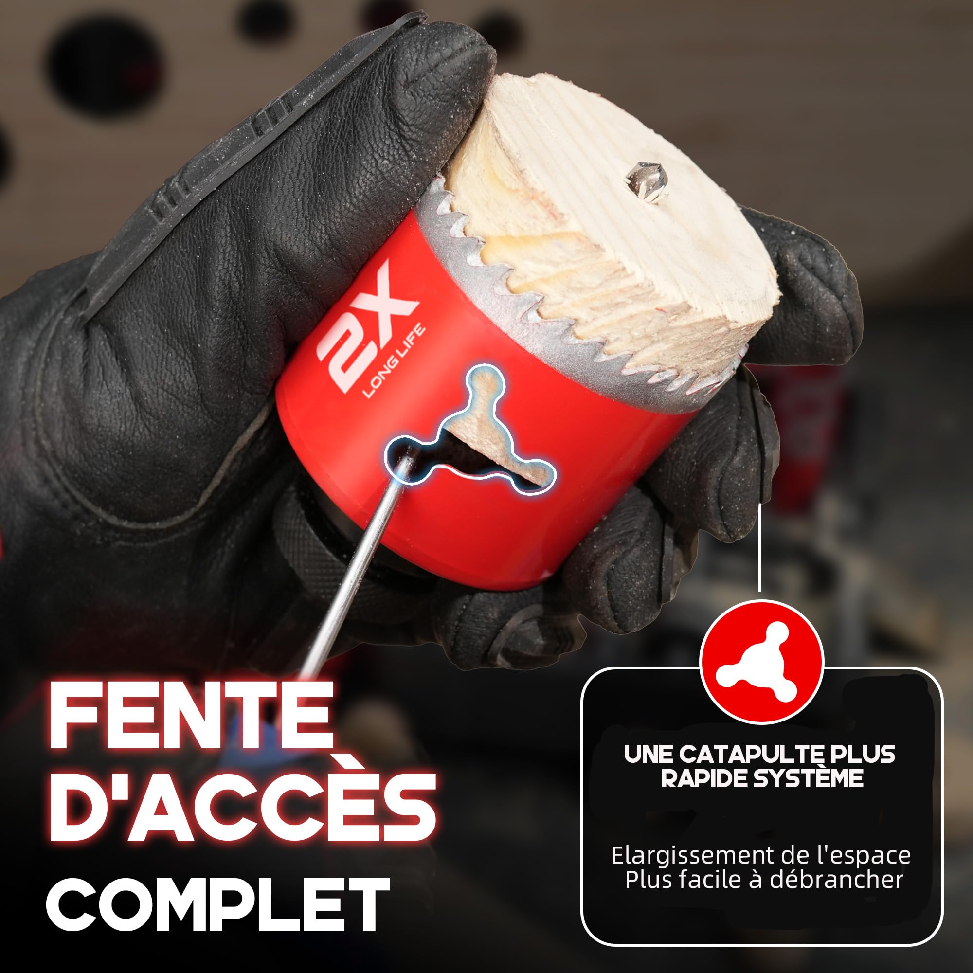 EZARC Scie Cloche Bi-métal, 19-64 mm (16 pièces) Coffret Scie Cloche, profondeur de coupe maximale 48 mm, pour aluminium, acier, plaques de plâtre, bois, panneaux de PVC et plastique