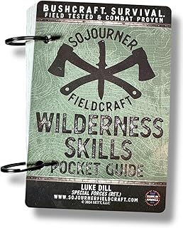 Waterproof Wilderness Skills Pocket Guide – Bushcraft & Survival Manual by Ret. Green Beret – 11 Cards – Shelter, Fire, First Aid, Knots & More for Camping, Hiking & Emergencies