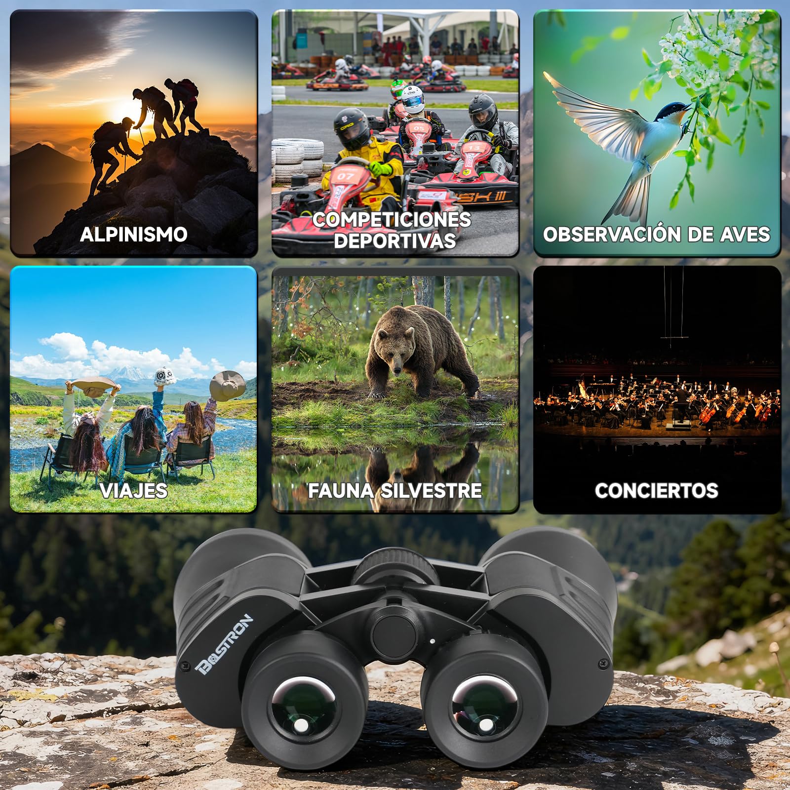 Prismáticos 10x50 Profesionales HD para Observación Aves | Binoculares Adultos Potente,Prismaticos Vision Nocturna HD Portátiles impermeables para Fútbol, Conciertos,Senderismo