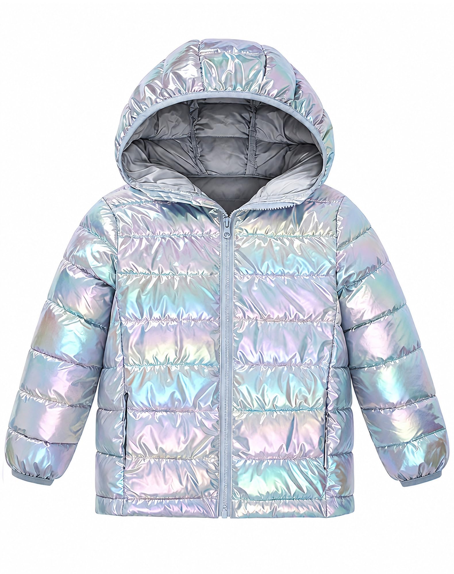 Lovekider Girls Winter Coat Shiny Gradient Lightweight Puffer Jacket 4-12Y