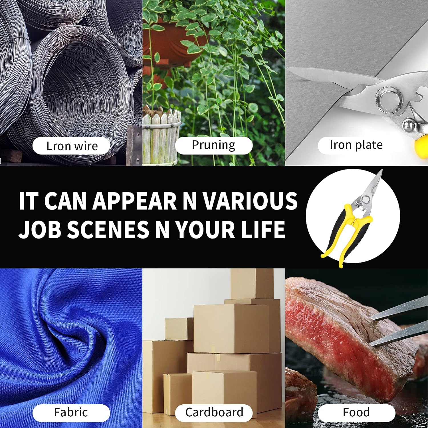 Scissors Heavy Duty, Shears, Multifunction Heavy Duty Scissors, Easily Portable Utility Scissors for Working Technicians, Electricians, Stainless Steel Tool Industrial Shears for Household. : Tools & Home Improvement