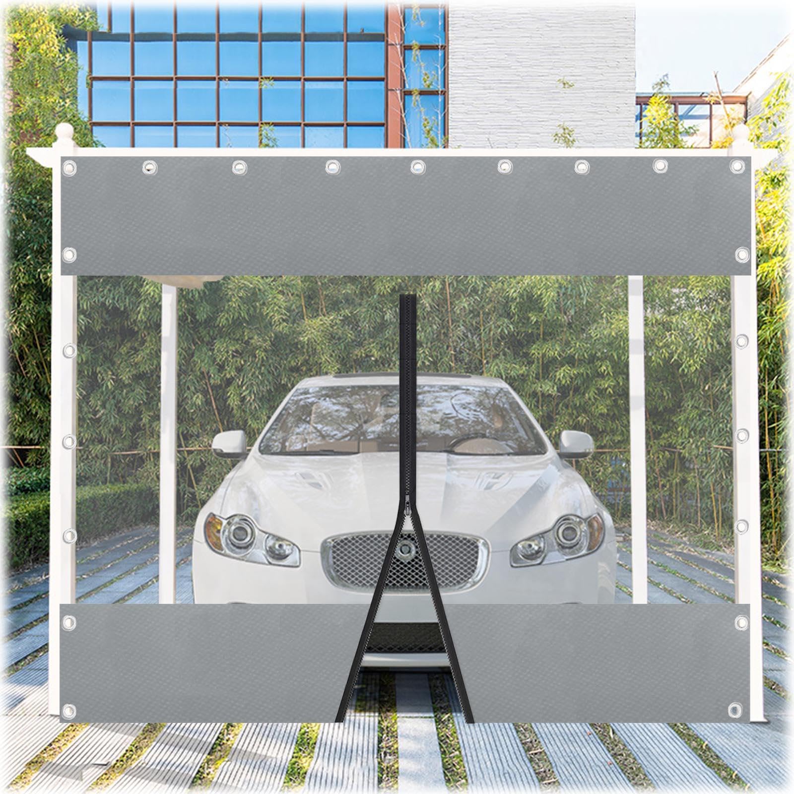 Heavy Duty Outdoor Clear Panel Curtain, All Weather Resistant Tarp, Clear Vinyl Tarpaulin Partition Curtains, Balcony Curtains with Zips, 112 Sizes,LxW-1.8x2.2m/5.9x7.2ft