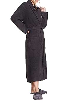 Barefoot Dreams Women's CozyChic Solid Robe, Carbon, Grey, 1