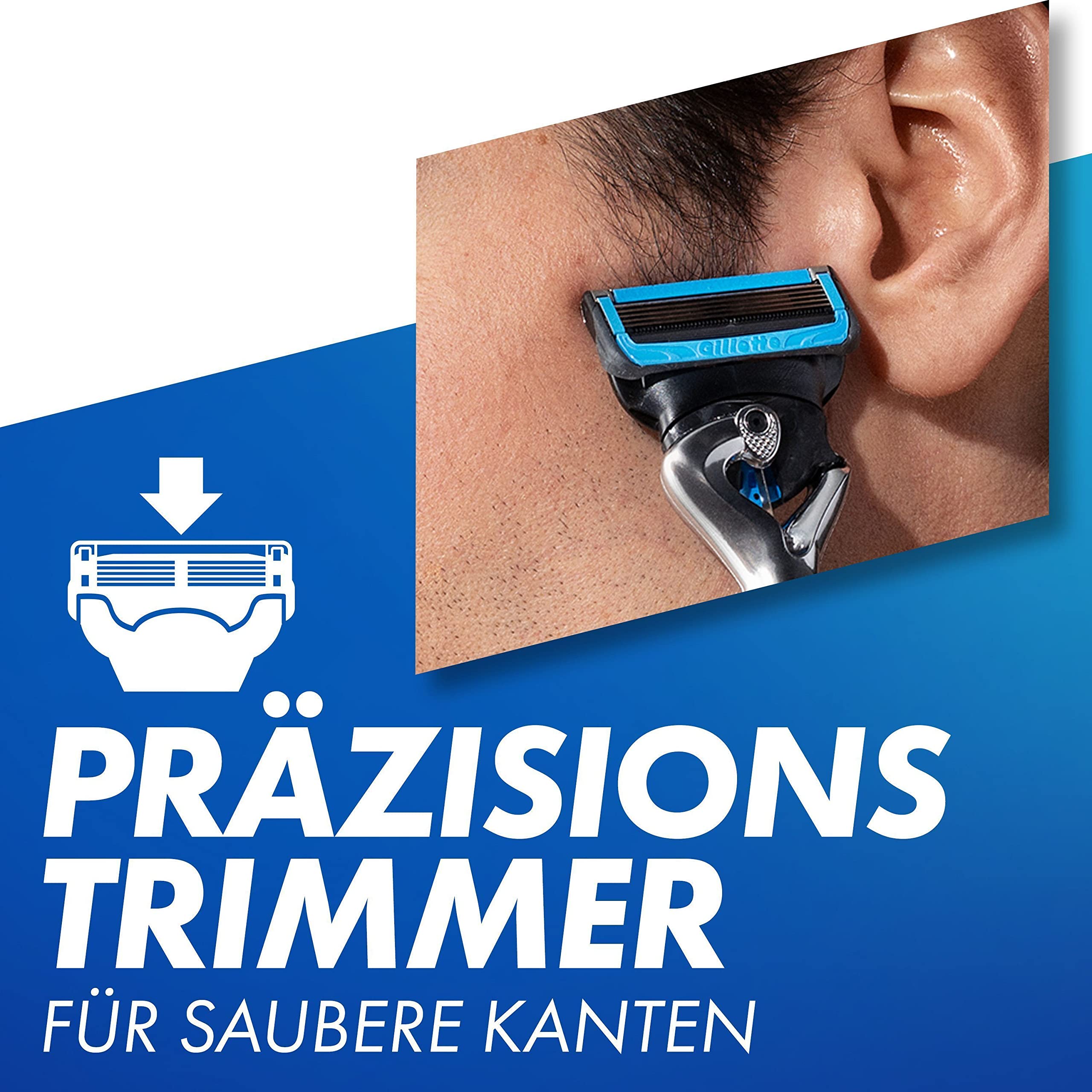 Gillette Proshield Chill Rasierklingen Herren, 6 Original Ersatzklingen für Nassrasierer mit 5-Fach Klinge, Kühl-Technologie für Angenehme Rasur