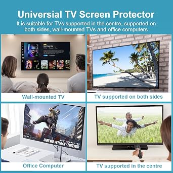 TV Screen Protector 65 Inch Ultra Clear Anti Fingerprints Reduces Impacts & Scratches Easy to Clean Acrylic Screen Protector Panel for TV Screen Monitor Screen
