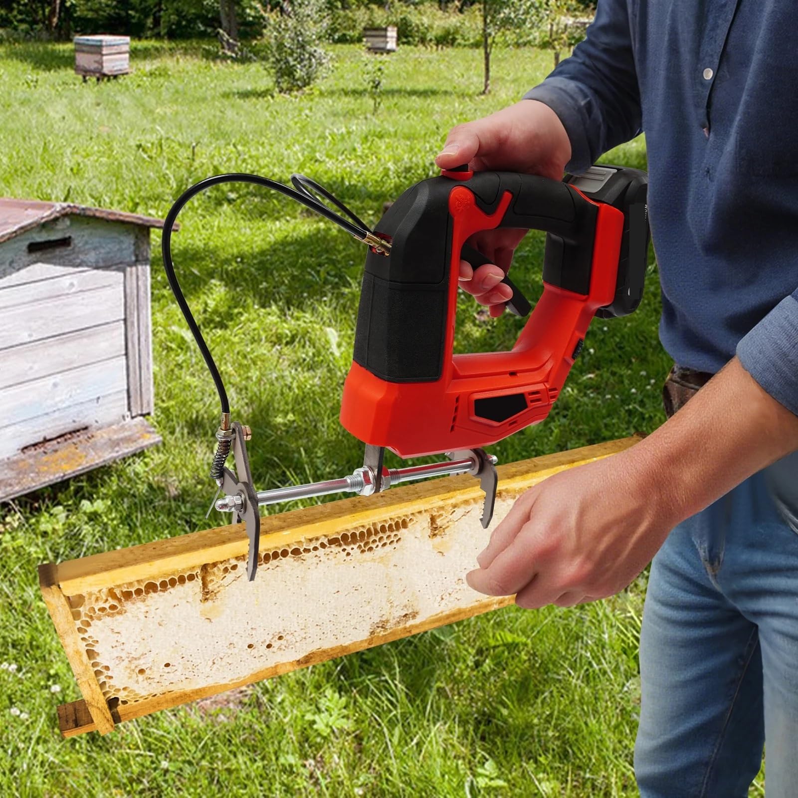 Attrezzi per Api, Agitatore elettrico portatile a 4 marce for la rimozione delle, macchina for l'agitazione dei telaini arnie for allevamenti di