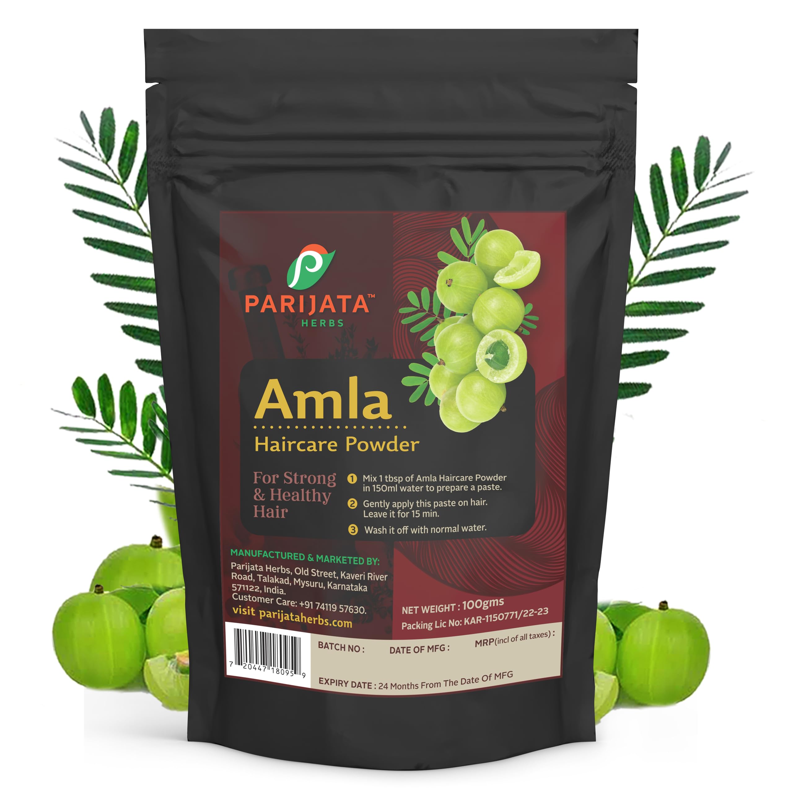 Parijata Herbs Amla Powder (Indian Gooseberry) for Hair Growth – 100g | Pure Amalaki Powder - Reduces Dandruff, Strengthens Roots, Prevents Hair Breakage, Adds Shine to Hair | No-Paraben Natural Hair Cleanser-image-10