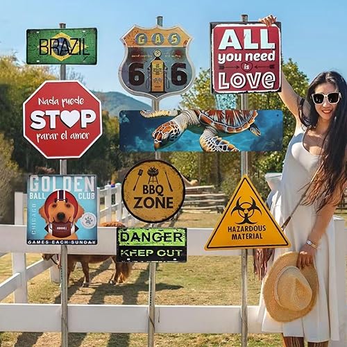 Miniatura 5 de Vintage Metal Tin Sign Funny Bar Sign Aluminum Bathroom Wall Sign Retro Porch Yard Sign Welcome Poster Ocean Cute Sea Turtle Oil Painting Wall Art