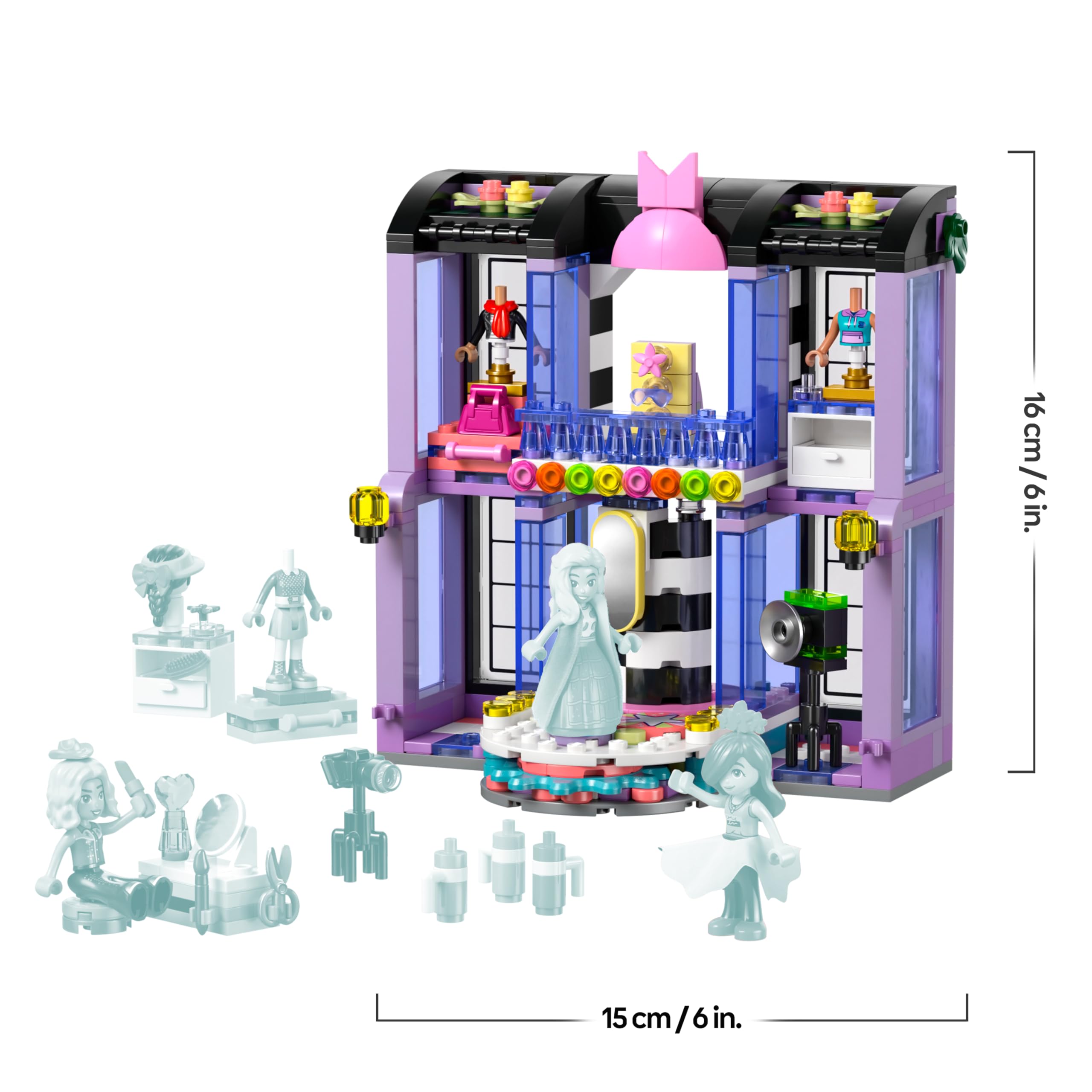 LEGO Friends Fashion Show di Heartlake City - Giocattolo per Travestimenti con 3 Mini Bamboline, Passerella, Abiti Personalizzabili con Accessori - Regalo Creativo per Bambine da 7 Anni in su - 42685