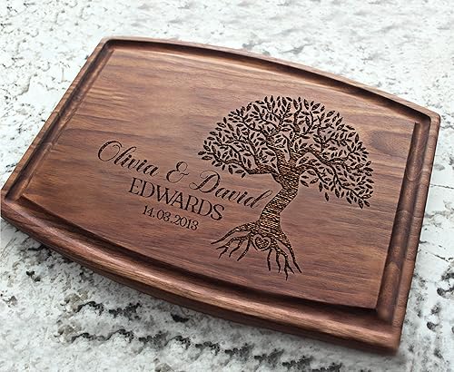 Miniatura 5 de Tabla de cortar personalizada, regalo de boda para parejas, tablas de cortar grabadas personalizadas para parejas