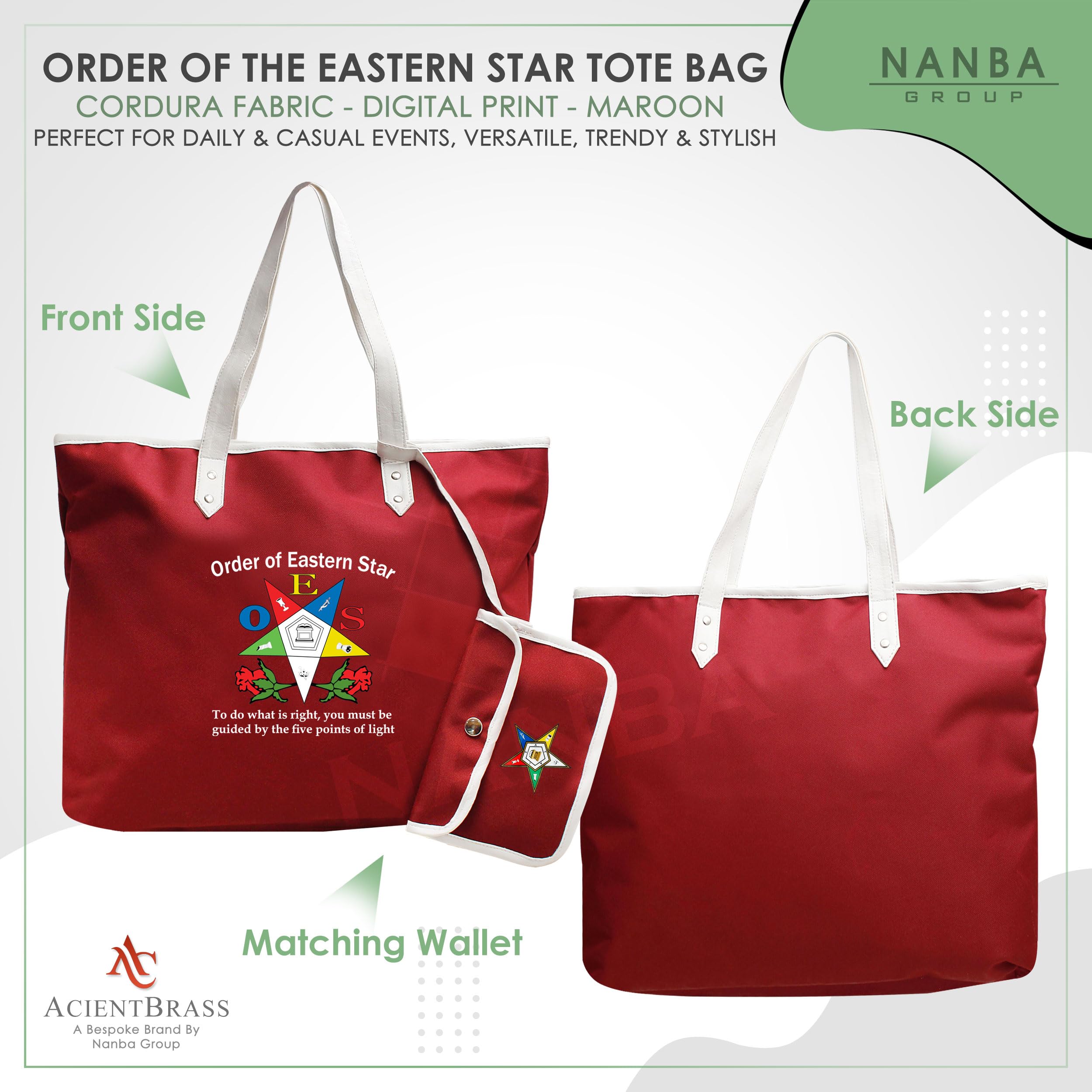 Order of the Eastern Star Tote Bag - OES Cordura Shoulder Bag