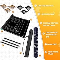 Vista 3 de Alfombrilla enrollable para rompecabezas de 53.2 x 35 pulgadas, hasta 3000 piezas, rompecabezas mate enrollable con parte inferior de goma