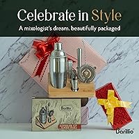 Vista 7 de Barillio Bartender Kit - Juego de coctelera de acero inoxidable con soporte de bambú, herramientas de barra de mezclología con coctelera, cuchara