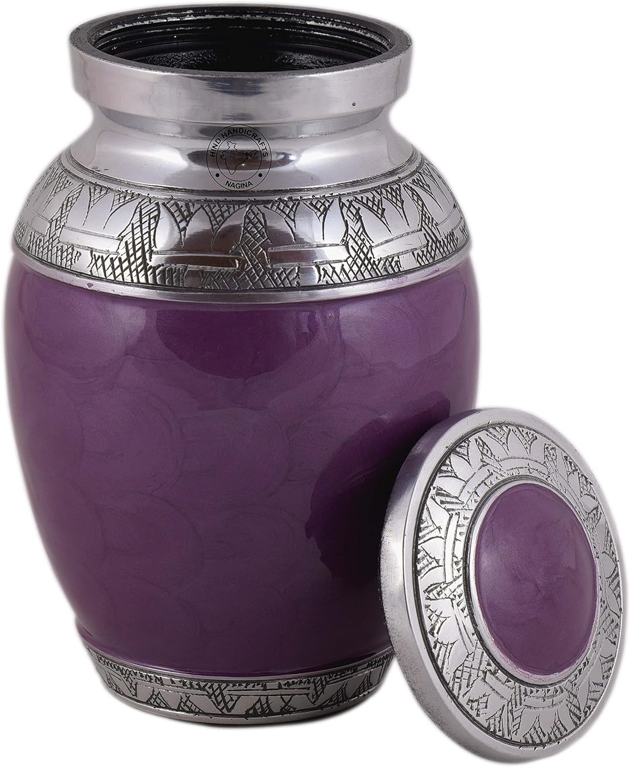Small Keepsake Cremation Urn for Human Ashes – Mini Urn – Elegant Funeral Urn with Secure Lid – Premium Aluminum Burial Urn for Adults-45 Lb– Honor Loved Ones with Velvet Bag (Pearl Purple)