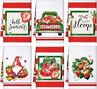 Vista 10 de Sratte 6 piezas de toallas de cocina navideñas, toallas de mano de muñecos de nieve de invierno, toallas absorbentes de árbol de Navidad y renos