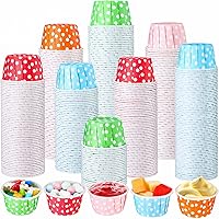 Vista 1 de Nuogo 500 vasos desechables de 1.5 onzas para soufflé, mini vasos de papel para muestra de condimentos pequeños para salsa de tomate, sacramento