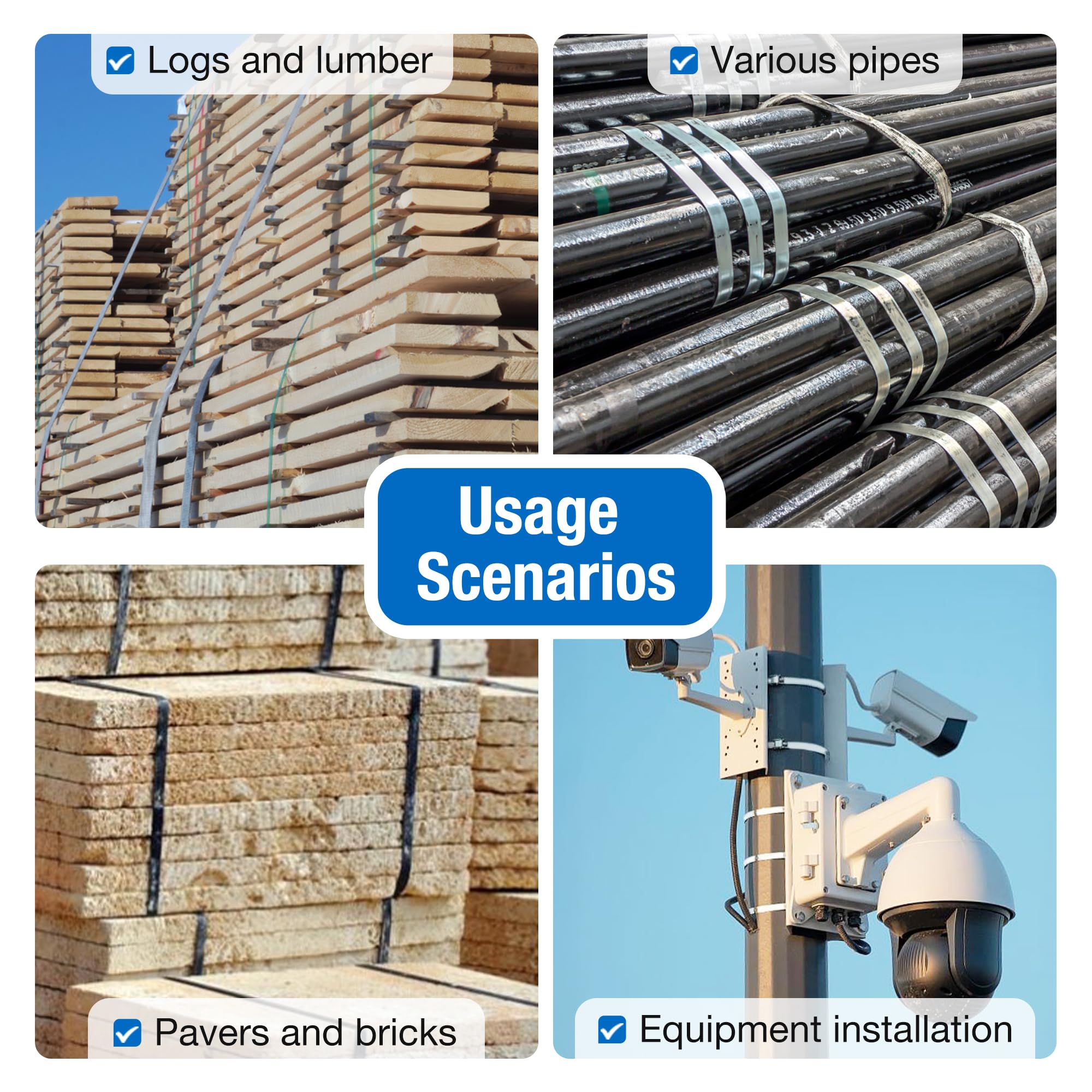U.S. Solid Edelstahl-Bandset 304 - Umreifungszange mit 19mm x 30m Bandrolle, 100 Sicherungsclips + Hammer für stabile Palettenverpackung