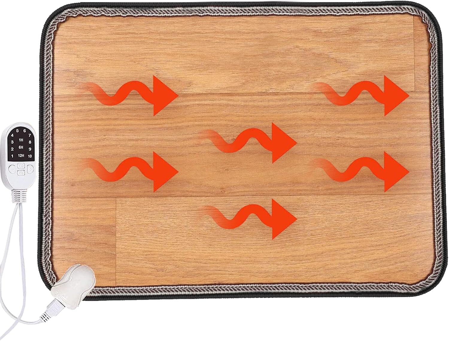 Heated Floor Mat, 50x30cm Carbon Crystal Heating Pad Heated Rug