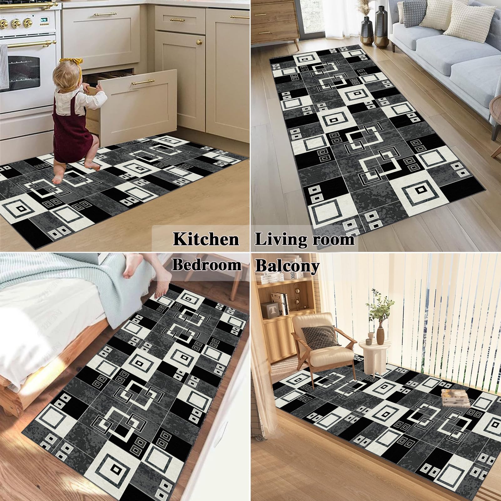 Tappeto lungo per corridoio 50 x 180 cm, lavabile, antiscivolo, per cucina e sala da pranzo, ingresso tappeto versatile per la decorazione della casa Felpudo Alfombrilla.