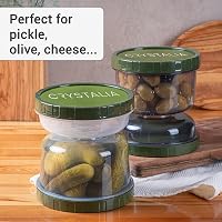 Crystalia Szivárgásmentes Savanyúság Tároló Szűrővel - 1000ml Üveg Befőttesüveg Készlet (2db) - BPA-mentes Kimchi és Olívabogyó Tárolására 6