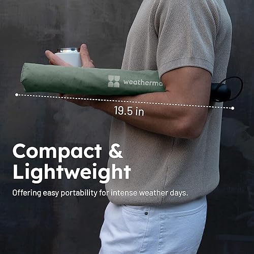 Miniatura 3 de Weatherman Paraguas de viaje plegable de alta calidad, resistente al viento, compacto, fácil de abrir automáticamente, resiste vientos de hasta 55