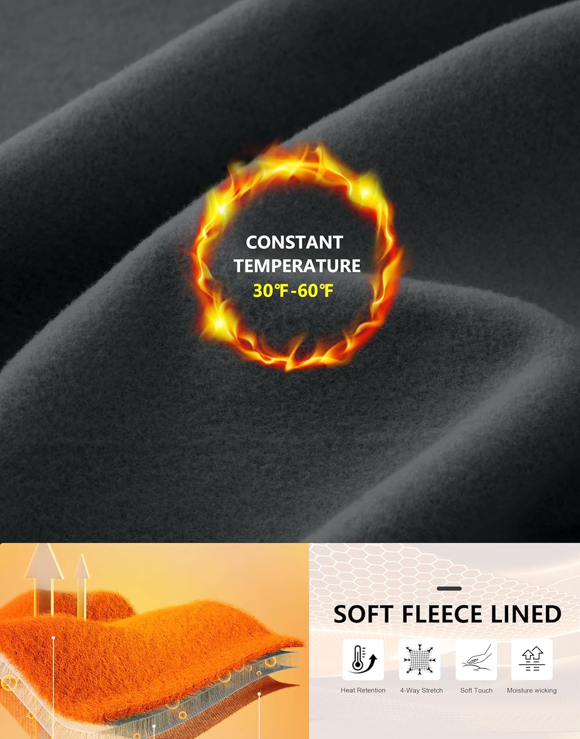 G Gradual Women's Fleece Lined Cargo Pants 6 Pockets Bootcut Water Resistant Winter Flare Leggings for Work, Hiking, Travel - Image 5