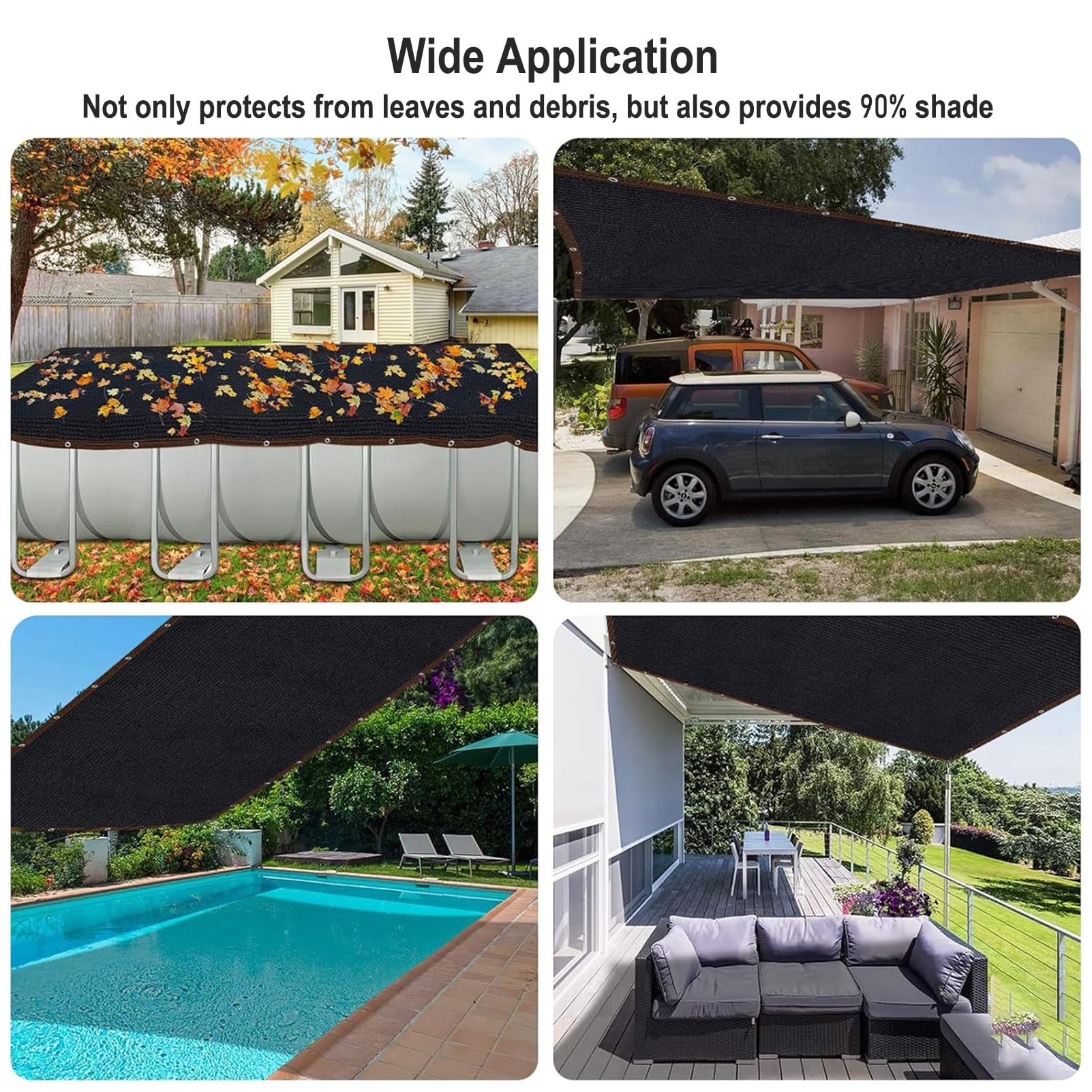 Filet de Protection Piscine Rectangulaire,4x8m/5x10m Couverture Piscine Hivernage pour Extérieur, Maille Fine - Bâche de Protection Piscines Enterrée et Hors-Sol, Anti Feuilles(5x8m(16.4x26ft))