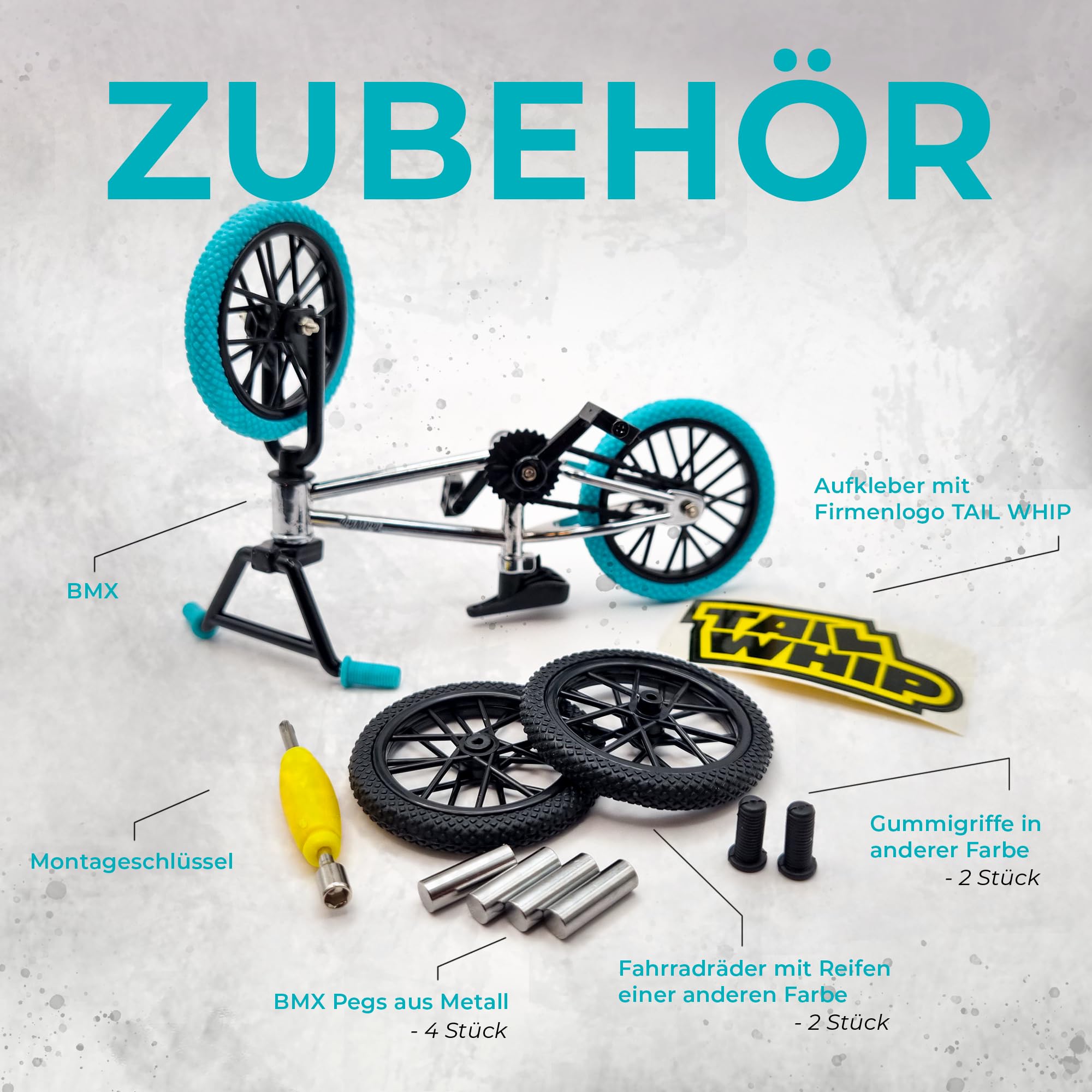 Finger Bike BMX, Metalowy Mini Rower na Palce z Personalizowanymi Akcesoriami do Niesamowitych Trików, Razem z Tech Finger Skateboards, Pro Fingerboards, Finger Scooters, Rozwija Motorykę Rąk, chrome