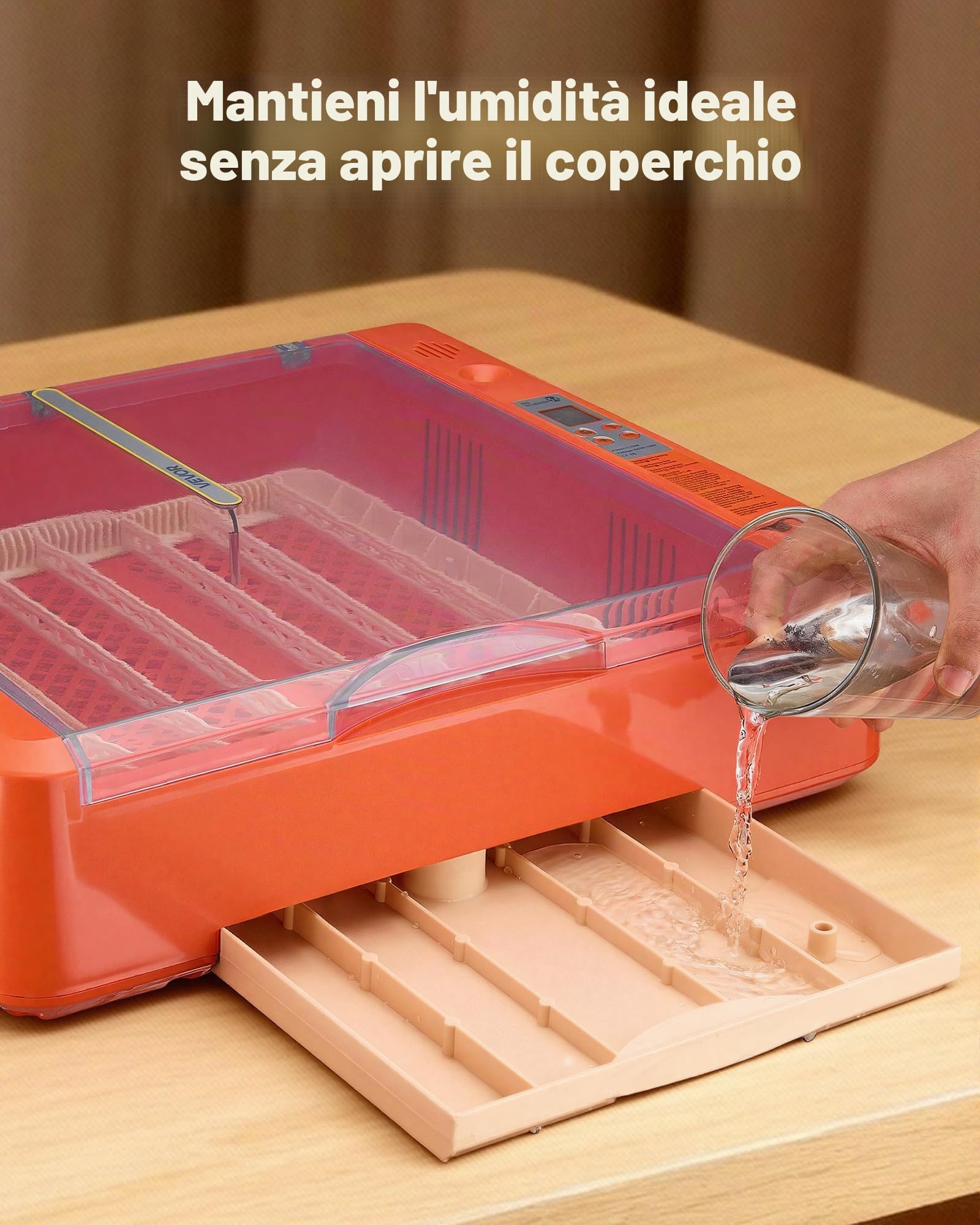 VEVOR Incubatrice da 36 Uova con Candela a LED, Display della Temperatura e Controllo Automatico dell'Umidità, Finestra Trasparente con Vista a 360°, per la Schiusa di Pulcini, Anatre, Oche