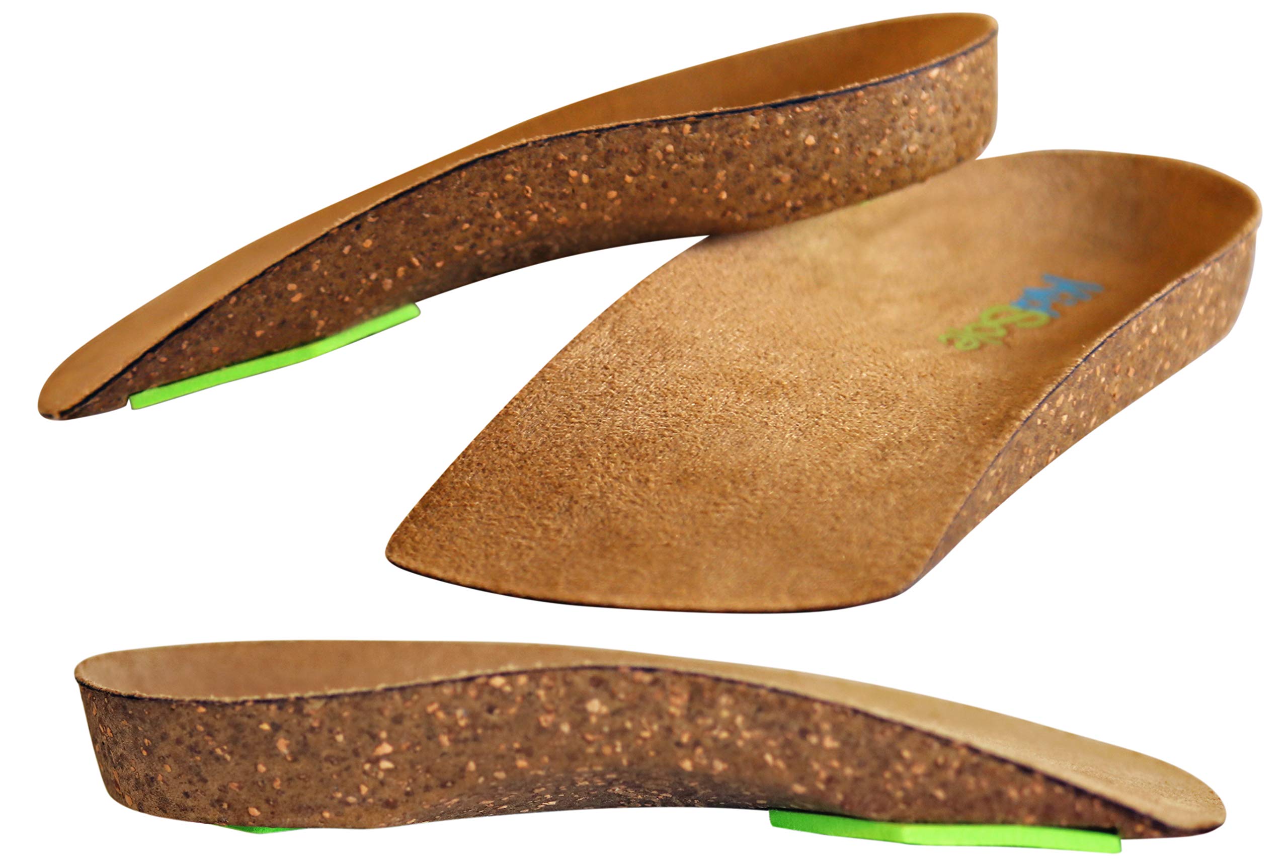 KidSole Soletta di supporto per arco plantare in sughero al neon, lunghezza 3/4, per bambini con pronazione del piede, piedi piatti o qualsiasi altro problema di supporto dell'arco plantare non