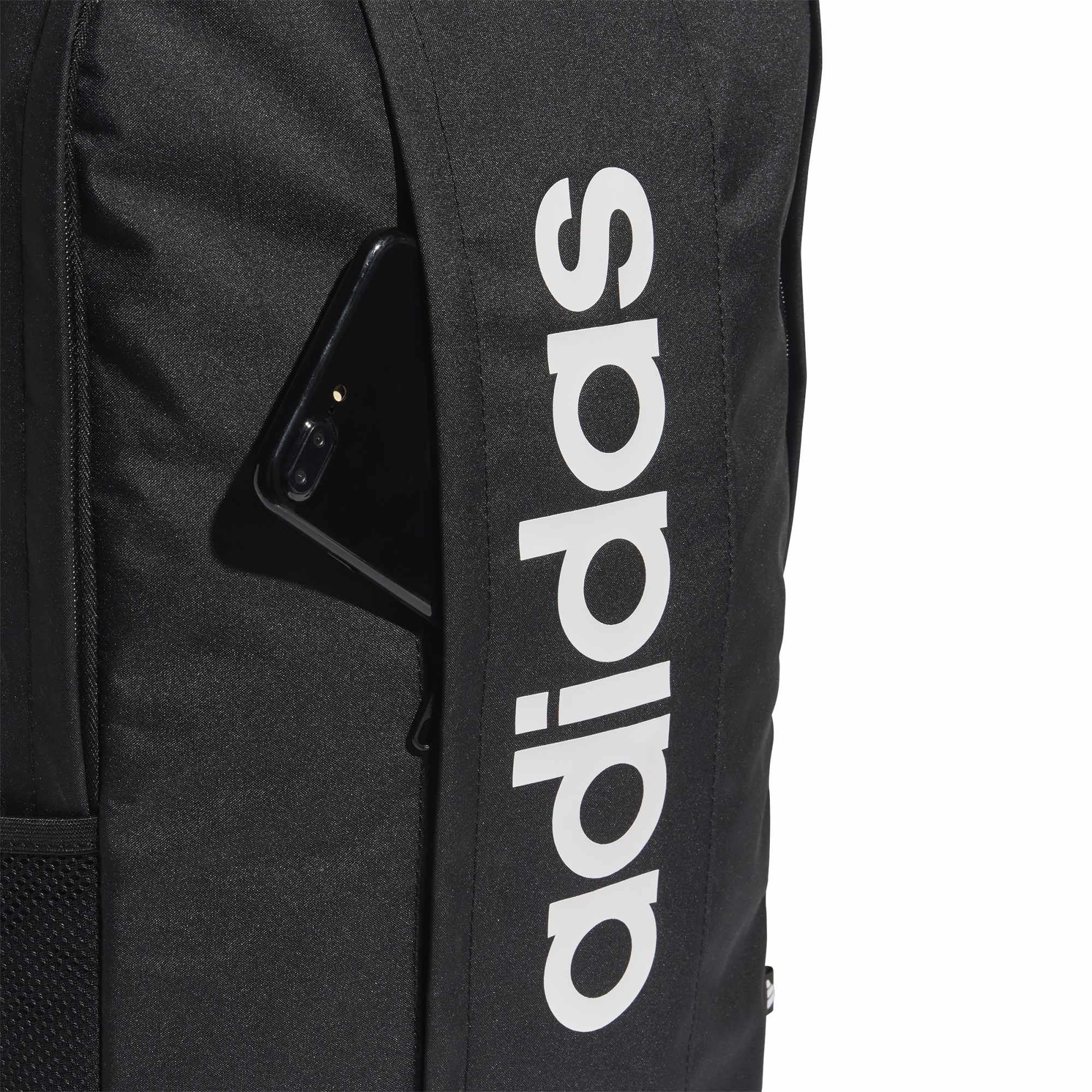 adidas Unisex Linear Backpack, black/black/white, One Size