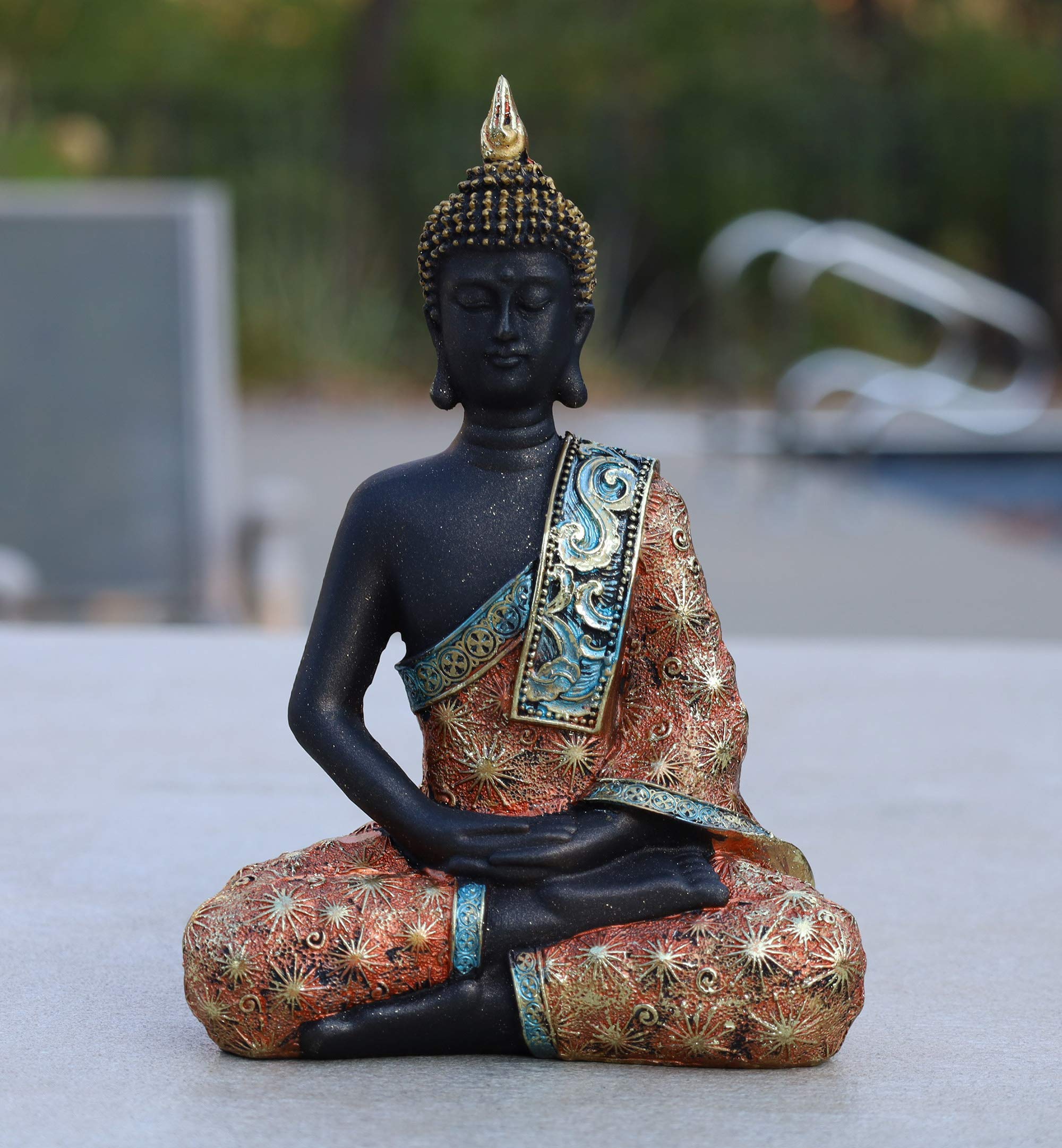 DharmaObjectsMeditation Buddha Statue Buddha Statue for Home Meditation 8 Inches Orange